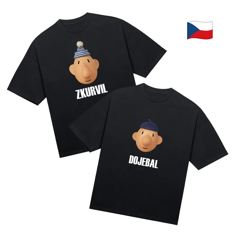 Tričká párové „Zk*rvil/Doj*bal“ (2pack) Pat a Mat-Česká verzia
