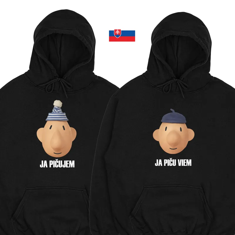 Mikiny párové „Ja pičujem/Ja piču viem“ (2pack) Pat a Mat-Slovenská verzia