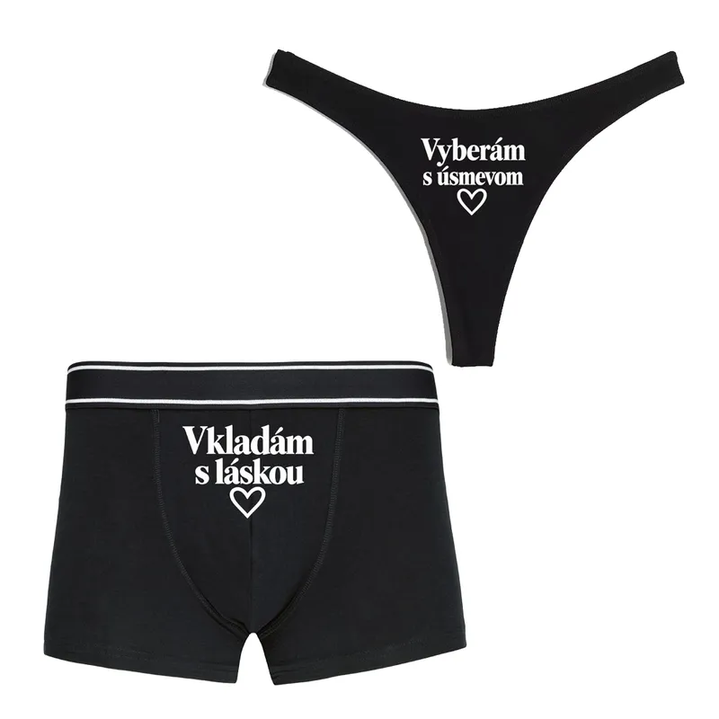 Spodné prádlo „Vkladám s láskou/Vyberám s úsmevom“ (2pack)