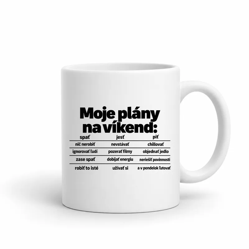 Hrnček „Moje plány na víkend“