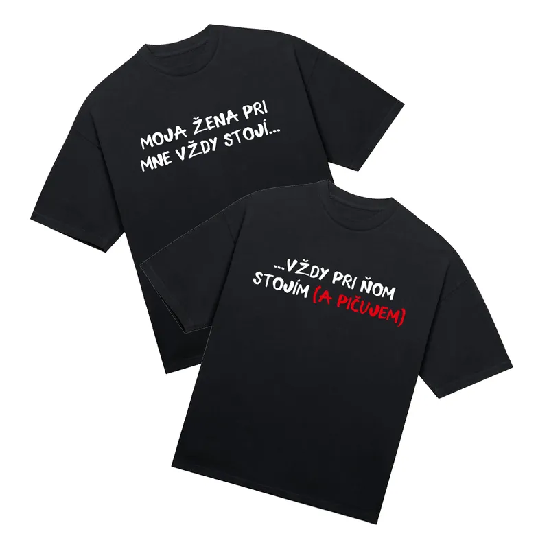Tričká párové „Moja žena/Stojím a pičujem“ (2pack)