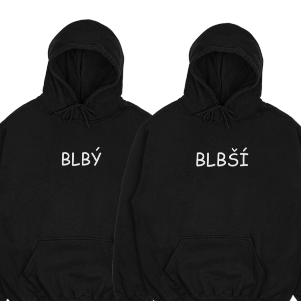 Mikiny párové "Blbý/Blbší" (2pack)