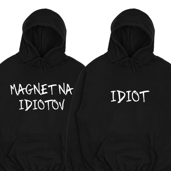 Mikiny párové "Magnet na idiotov/Idiot" (2pack)