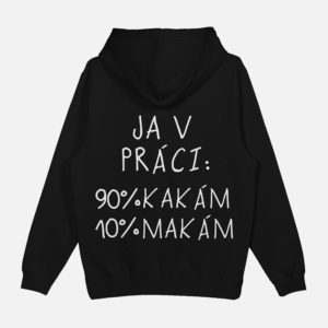 Mikina "Ja v práci" chrbát - Čierna