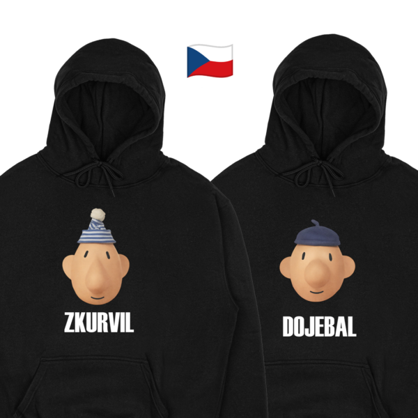 Mikiny párové "Zk*rvil/Doj*bal" (2pack) Pat a Mat-Česká verzia