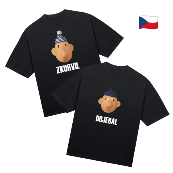Tričká párové "Zk*rvil/Doj*bal" (2pack) Pat a Mat-Česká verzia