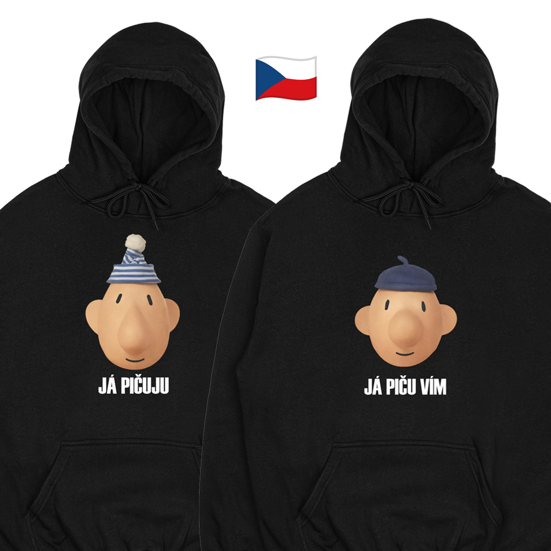 Mikiny párové "Já pičuji/Já piču vím" (2pack) Pat a Mat-Česká verzia