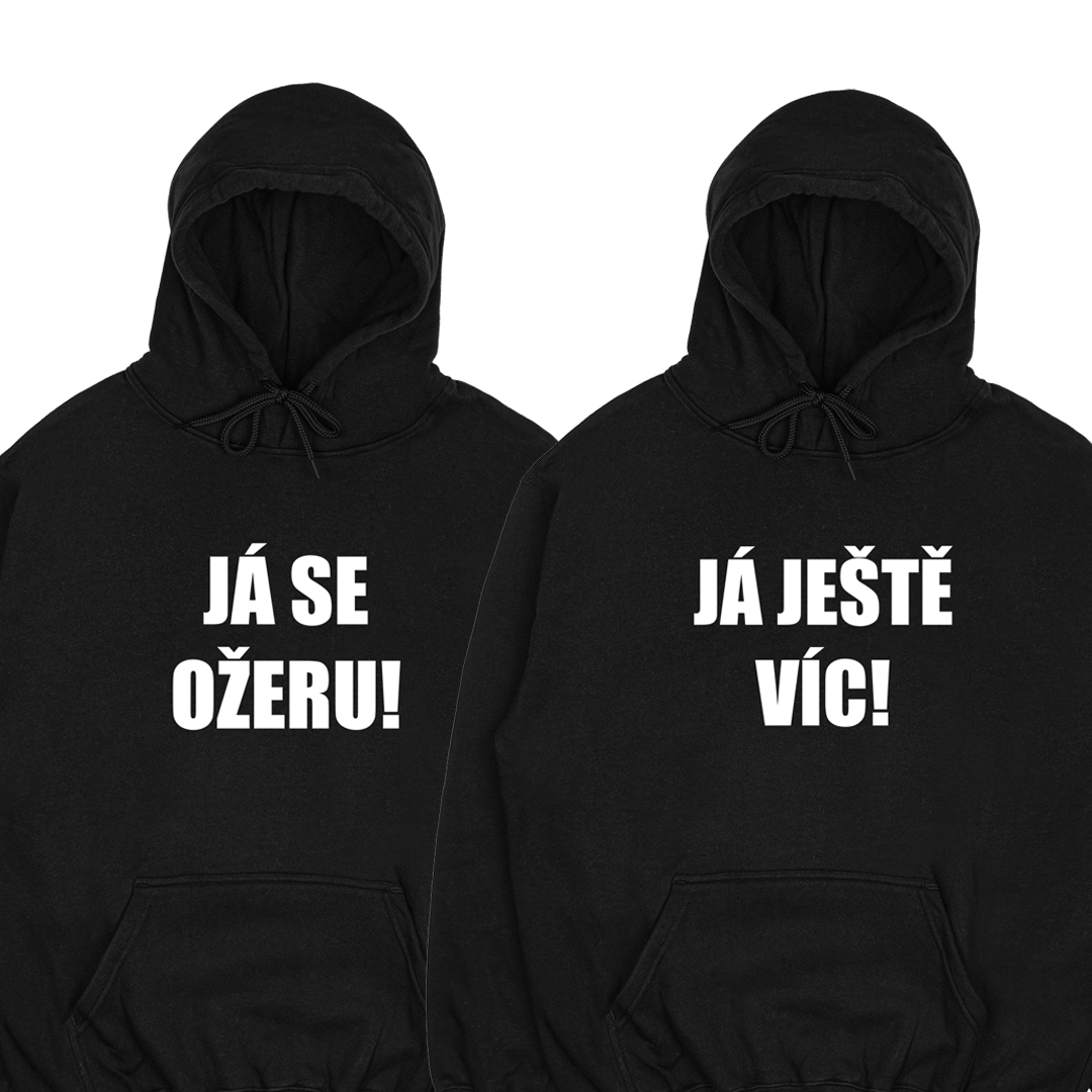 Mikiny párové "Ja sa ožerem/Ja ešte viac" – Obrázok 2
