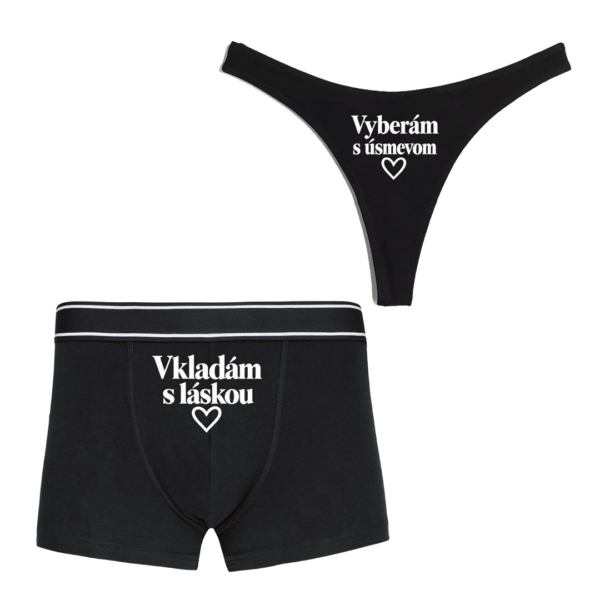 Spodné prádlo "Vkladám s láskou/Vyberám s úsmevom" (2pack)